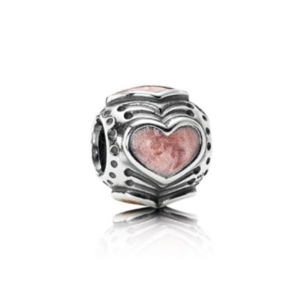 Genuine Retired PANDORA Rose Enamel Hearts Charm; 790591EN28